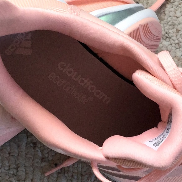 🌟 Last chance sale! 💜 Adidas Cloudfoam peach colored sneakers! Size 7🍑 - Picture 7 of 9